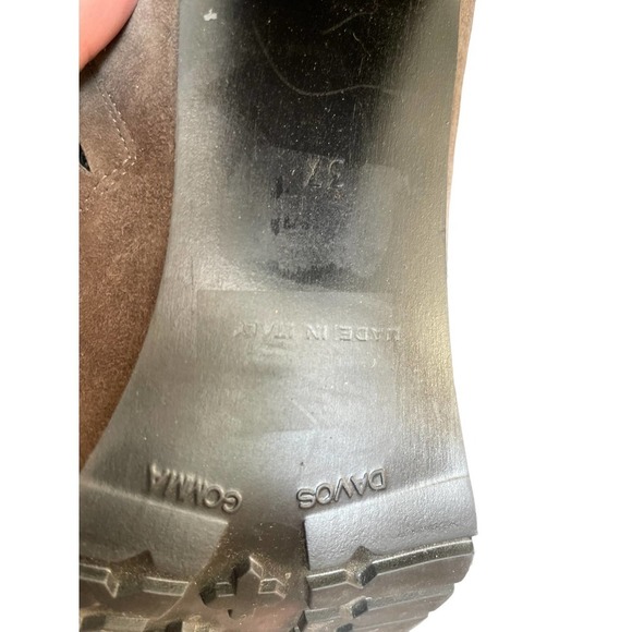 Davos Gomma Womens Suede Lace-Up Heeled Ankle Bootie Side Zip Size 6US Tan - Picture 8 of 9